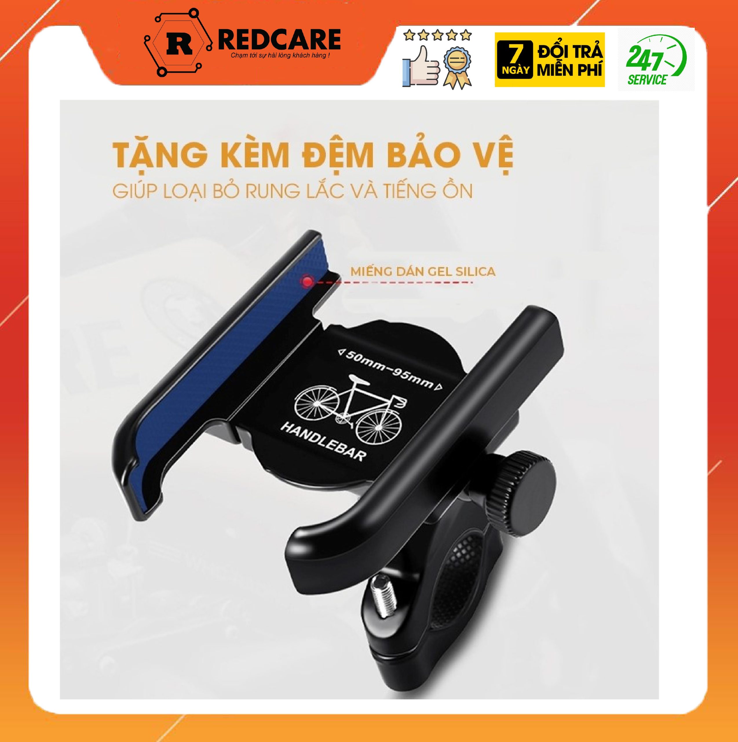 Giá đỡ điện thoại nhôm gắn ghi đông xe mô tô, xe đạp, xe máy 03-H1