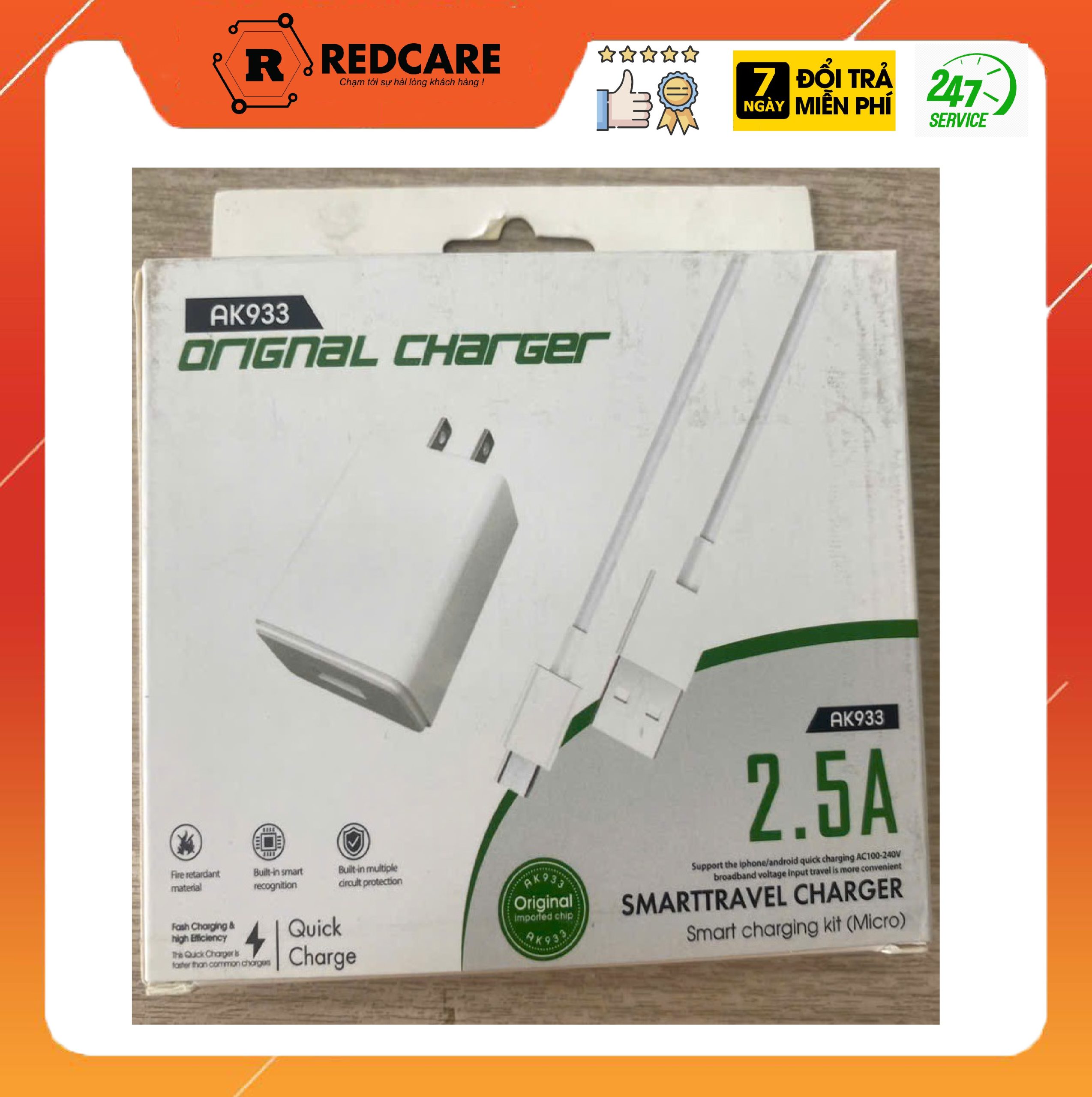 Bộ sạc Oppo AK-933 2.5A sạc nhanh chính hãng