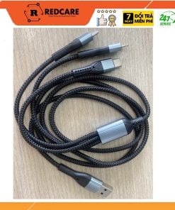 Cáp sạc 3in1 5A KUJIA CC88 dây dù chống đứt gãy