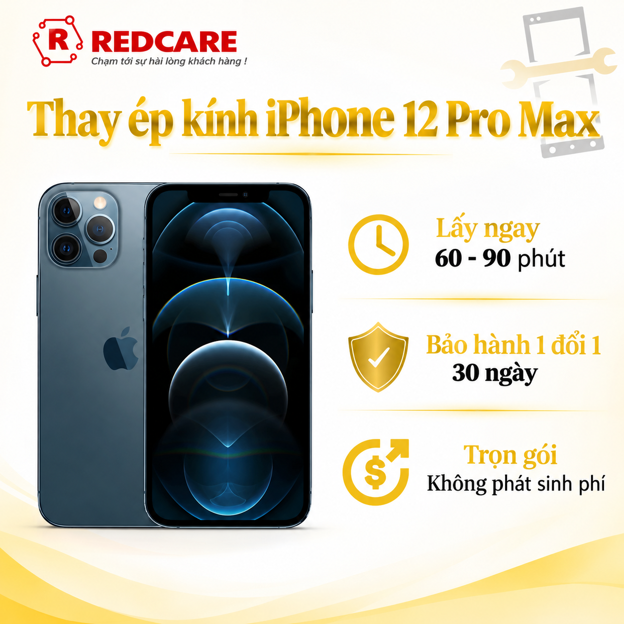 Thay kính Iphone 12 Promax