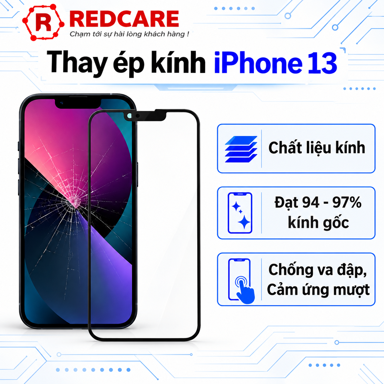 Thay kính Iphone 13/ 13 Pro